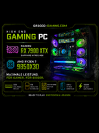 High-End Gaming PC | RX 7900 XTX Sapphire Nitro+ 24GB | Ryzen 7 9850X3D | 32GB DDR5 | 1TB SSD | 4K
